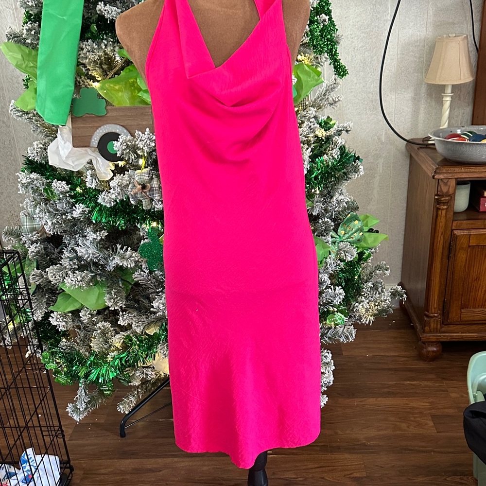 See You Monday Vibrant Pink Backless Dress